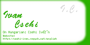 ivan csehi business card